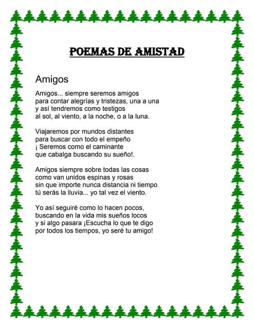 Poemas de amistad