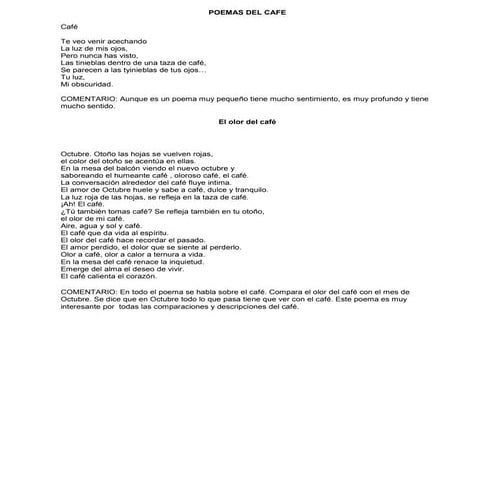 Poemas del cafe