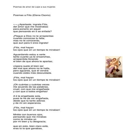 Poemas De Lope De Vega A Sus Mujeres
