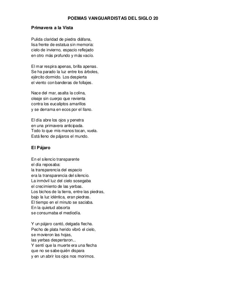 Poemas vanguardistas