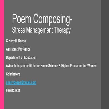 Stress Management through Poem composing 