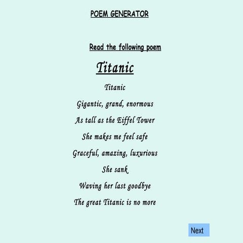 Poem generator
