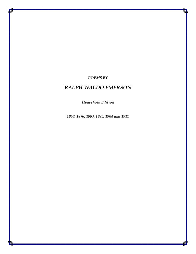 Poems By Ralph Waldo Emerson