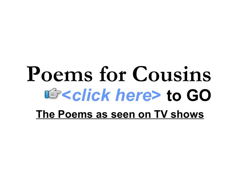 Poems for Cousins