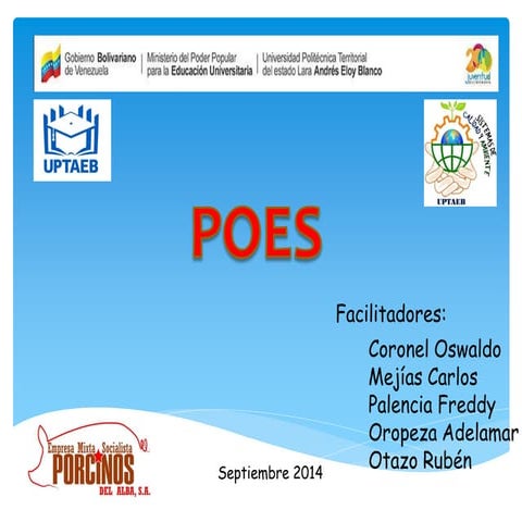 Procedimientos Operacionales Estandarizados de Saneamiento (POES)