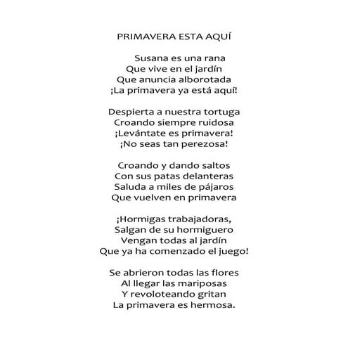 Poesas Primavera Poemas Cortos Para Nios Poemas Para Nios Poesa