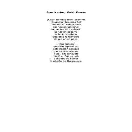 Poesía a juan pablo duarte