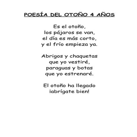 Poesía del otoño 4 años