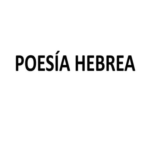 Poesía hebrea