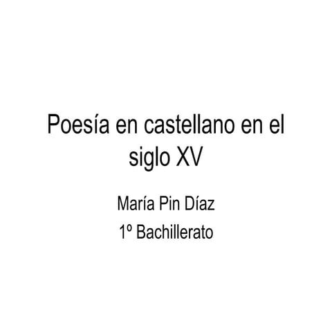 Poesía siglo XV