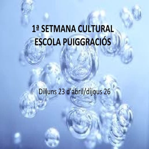 Presentació Setmana Cultural