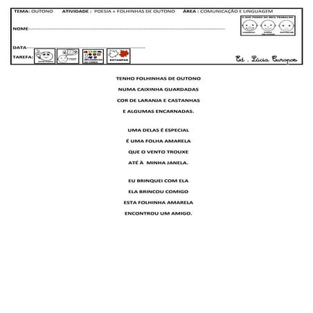 Poesia  folhinhas outono
