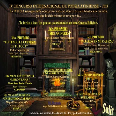 Concurso Poesia Atiniense 2013 - Ganadores y Menciones Honrosas