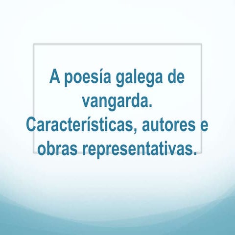 Poesía das vangardas