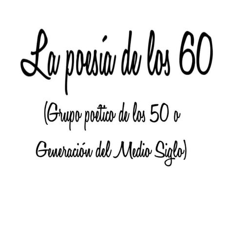 Poesía de los 60
