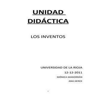 Unidad didáctica: los inventos