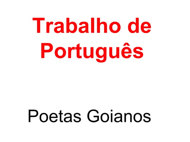 Poetas Goianos.