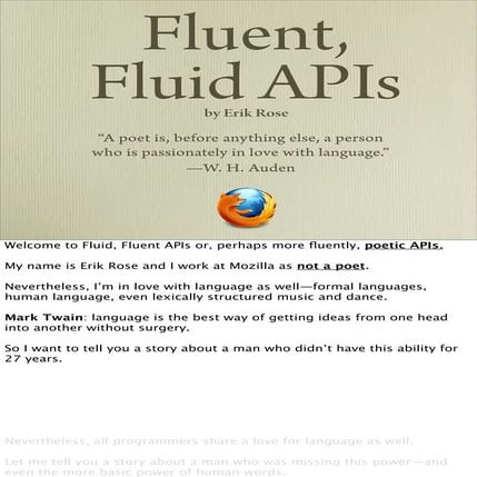 Fluid, Fluent APIs