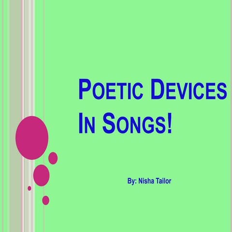 Poetic devices in songs