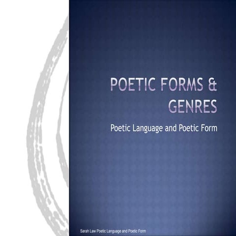 Poetic language and poetic form