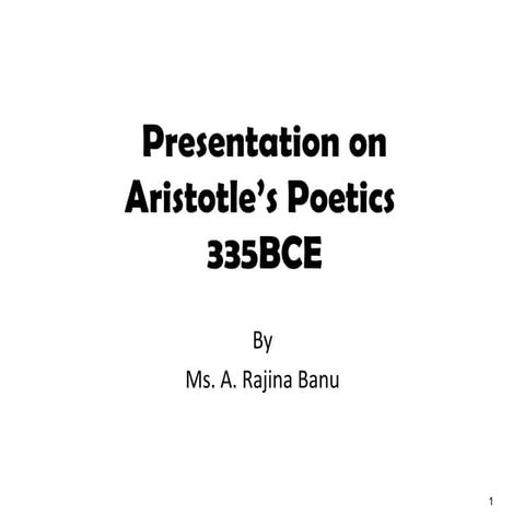 Aristotle's Poetics