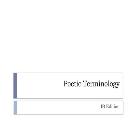 Poetic terminology
