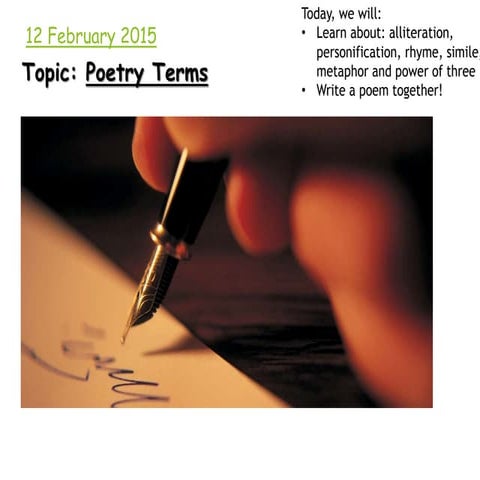 Poetic Terminology - EAL Lesson
