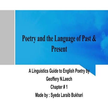 Poetry and the Language of Past_013010.pptx