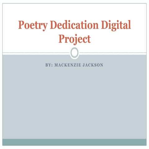 Poetry Dedication Digital Project