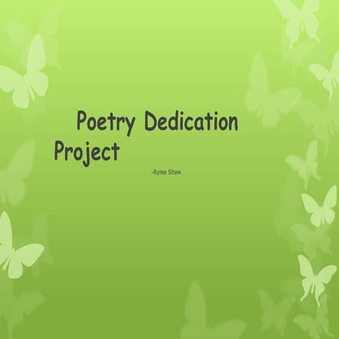 Poetry dedication project complete | PPTX