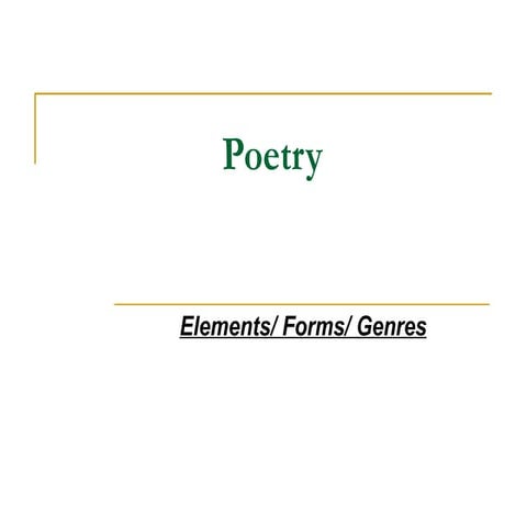 Poetry elements