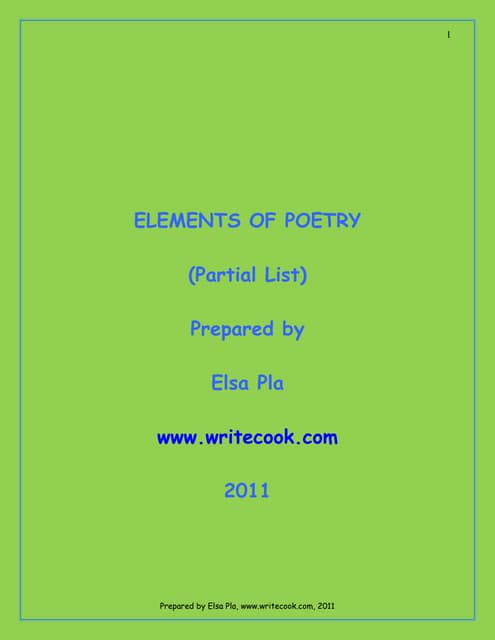 Poetry elements