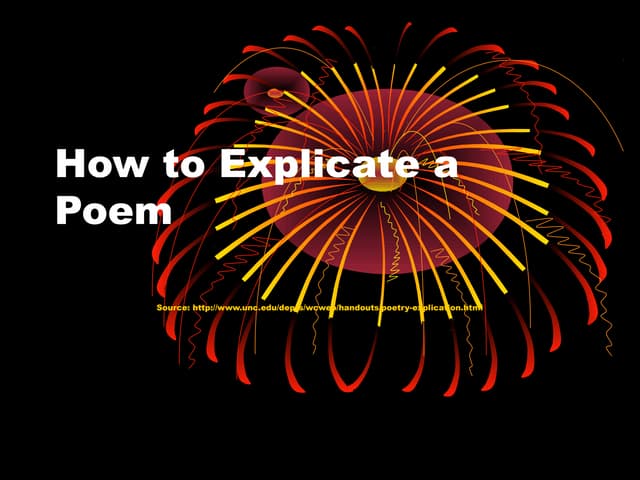 AP Poetry Explication