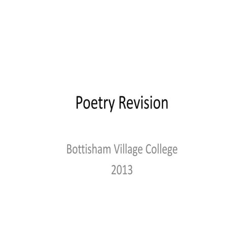 Poetry revision