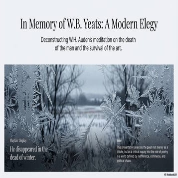 Elegiac Reflections on Yeats and the Role of Poetry | PDF