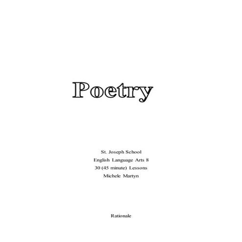 Poetry unit plan
