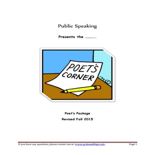 Poet's speech package fall 2015