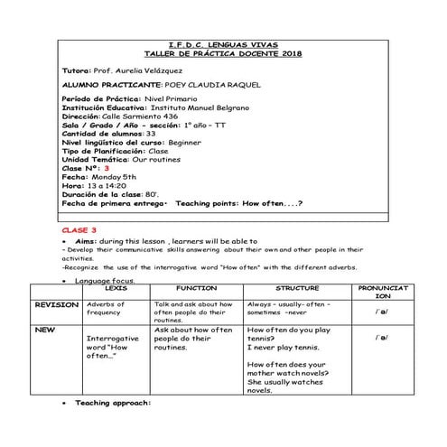 Nivel primario -plan clase 3 -