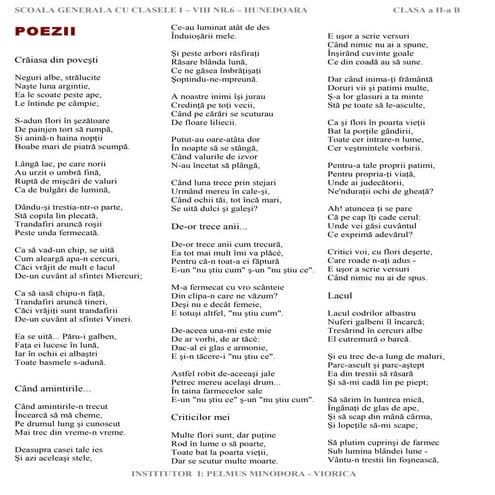Desene dupa poeziile lui eminescu | PPTX