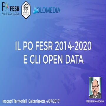 Po Fesr 2014-2020 e gli Open Data