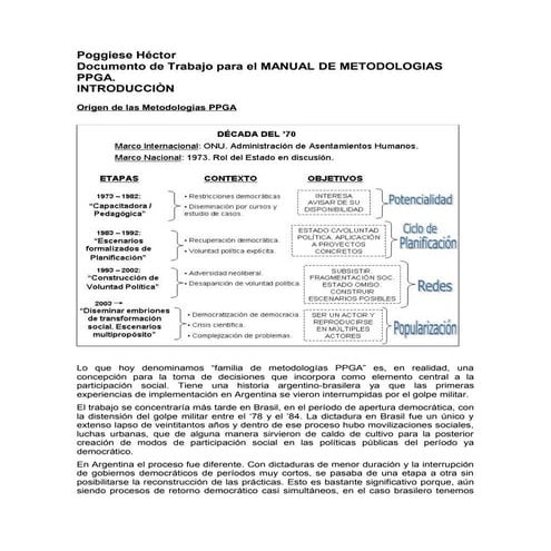 Poggiese. Planificación participativa y gestión asociada