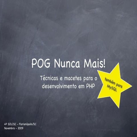 POG nunca mais - SOLISC