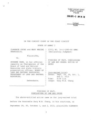 DLNR NHLC Pohakuloa Ruling