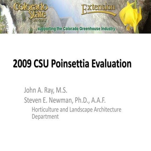 2009 CSU Poinsettia Evaluation