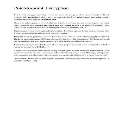 Point-to-point Encryption