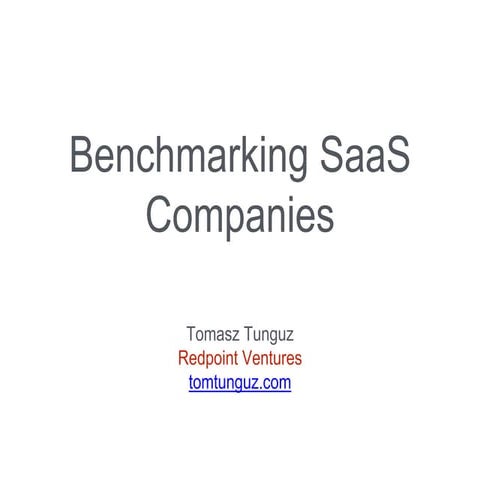 Benchmarking SaaS Companies