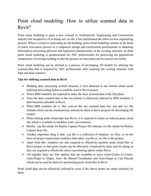 Point Cloud and its applications | PPT