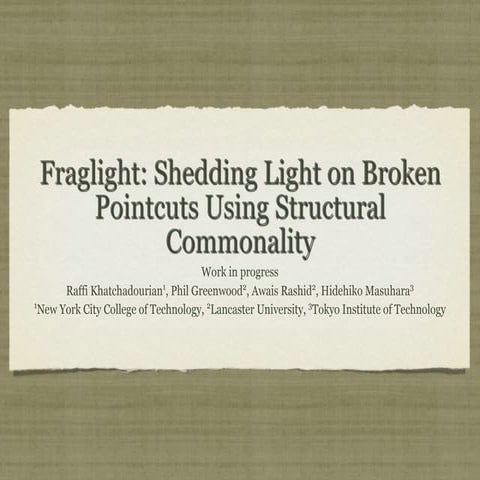 Fraglight: Shedding Light on Broken Pointcuts Using Structural Commonality