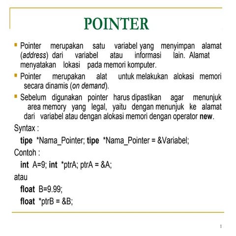 Pemrograman C++ - Pointer