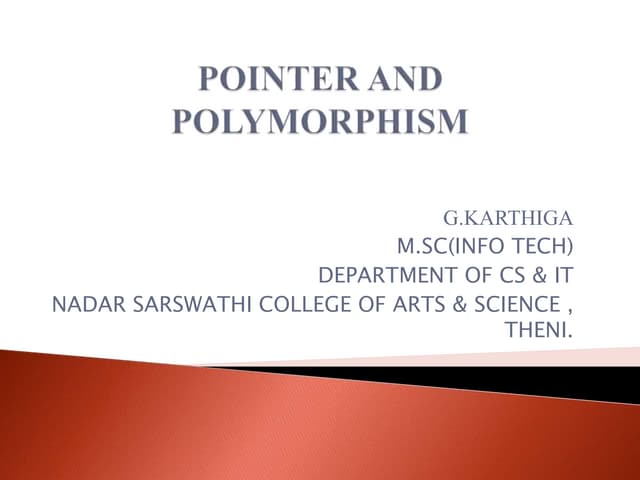 Pointer and polymorphism